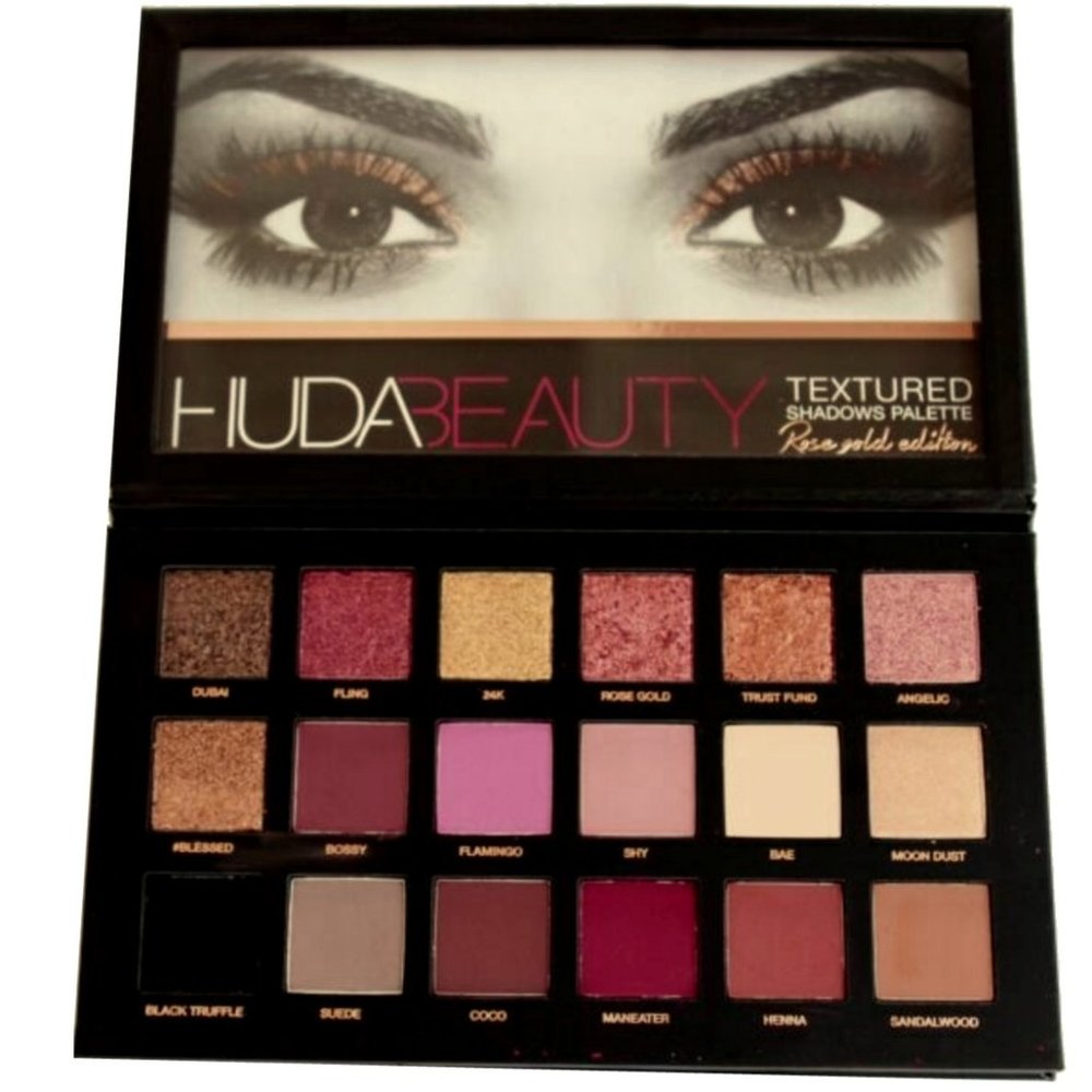 NEW IN BOX: Huda Beauty - Rose Gold Shadows - Palette of 18 - Metals & Mattes